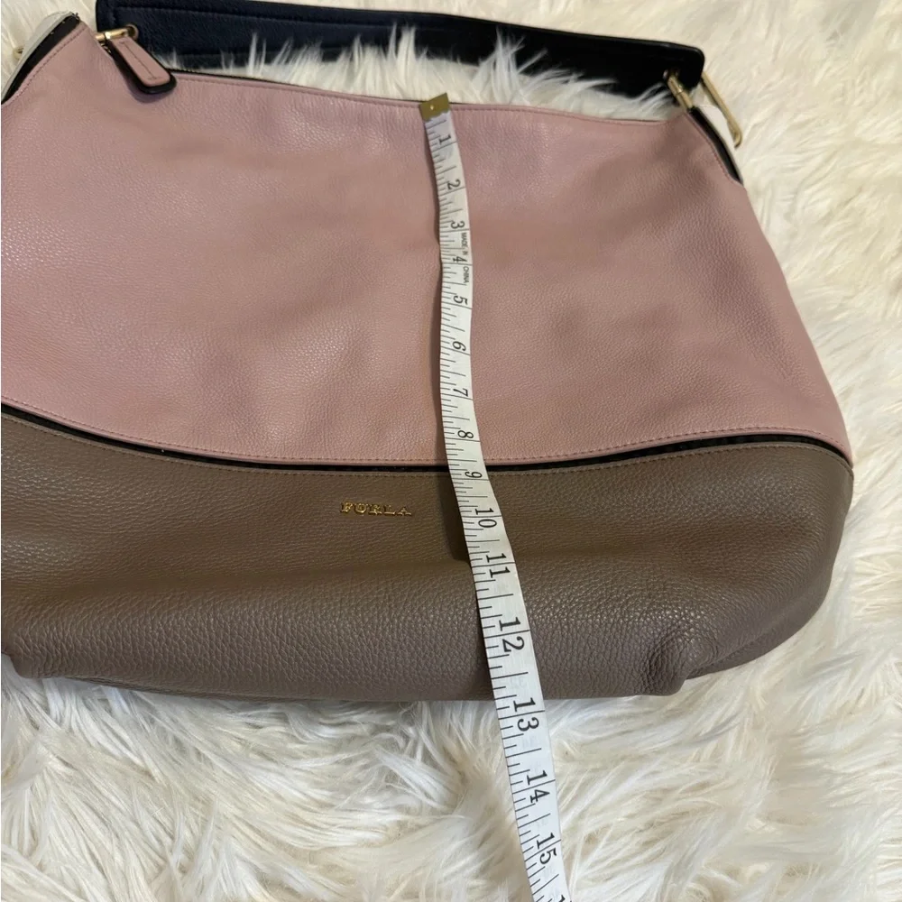 Furla pebbled leather Pink and Brown Women's Bag